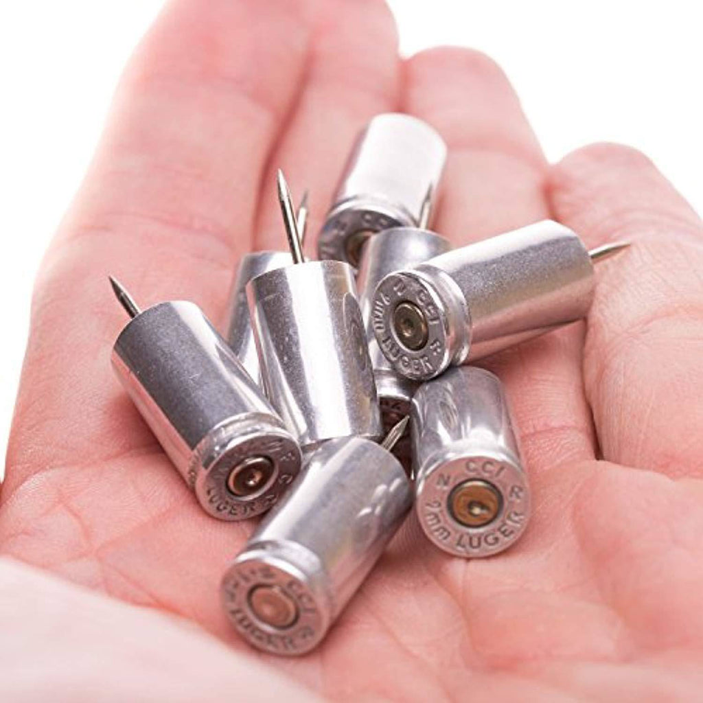 Battleraddle 9mm Bullet Casing Polished Push Pins in Chrome Accessories shirt|custom|veterans|DSI