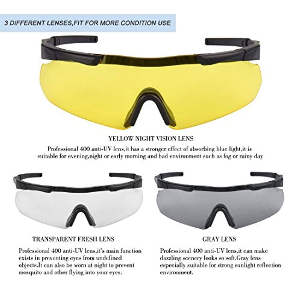 Battleraddle Tactical 3 Color Lens Sunglasses