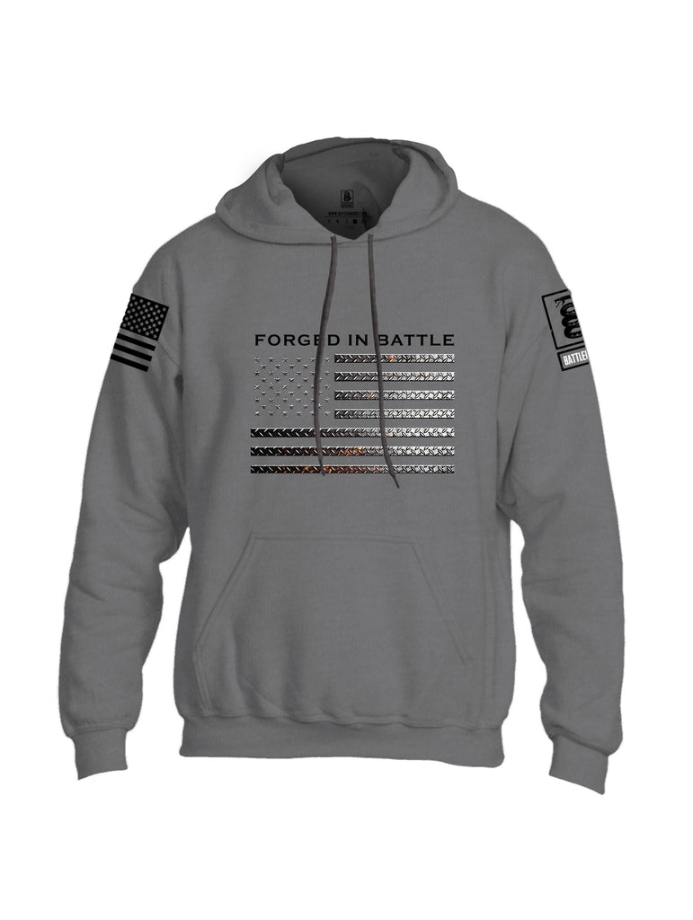 Battleraddle Forged In Battle  Black Sleeves Uni Cotton Blended Hoodie With Pockets