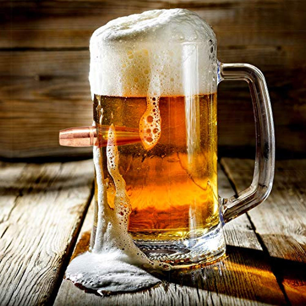 Battleraddle .50 Cal Authentic Bullet Casing Projectile Beer Mug Super Chill Time Handle