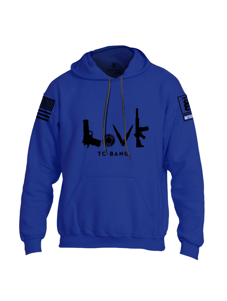 Battleraddle Loveto Bang Black Sleeves Uni Cotton Blended Hoodie With Pockets