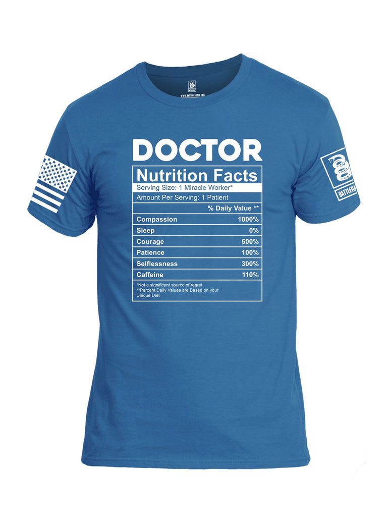 Battleraddle Doctor Nutrition Facts White Sleeves Men Cotton Crew Neck T-Shirt