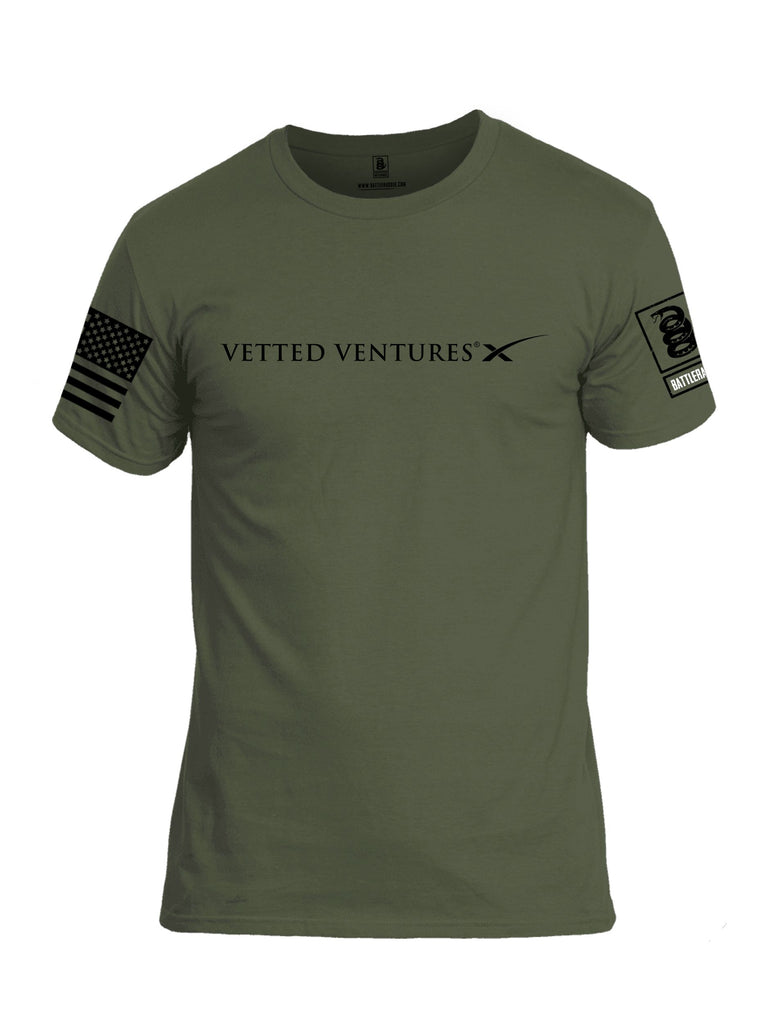Battleraddle Vetted Ventures® X Black Sleeves Men Cotton Crew Neck T-Shirt