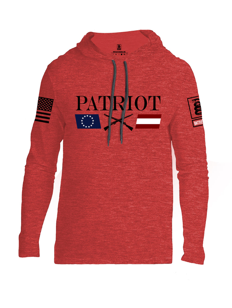 Battleraddle Patriot Rifle Flag Black {sleeve_color} Sleeves Men Cotton Thin Cotton Lightweight Hoodie