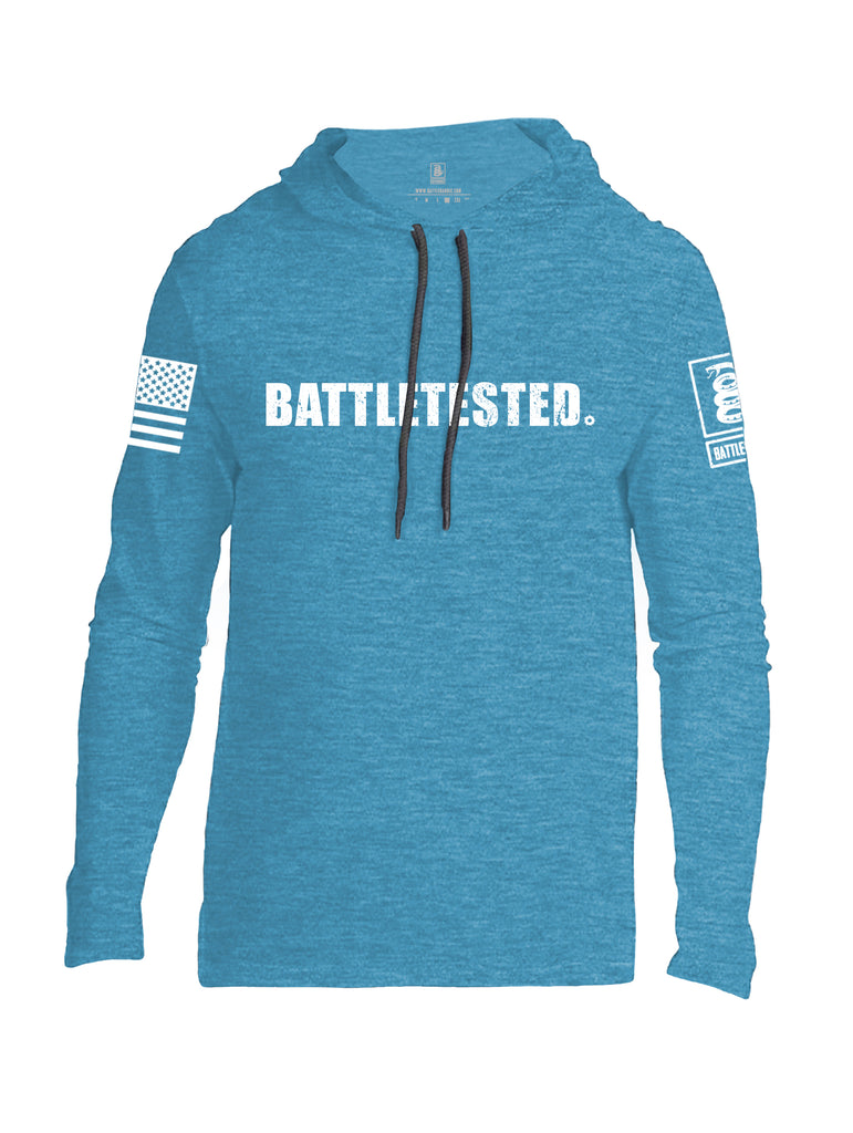 Battleraddle Battletested White {sleeve_color} Sleeves Men Cotton Thin Cotton Lightweight Hoodie