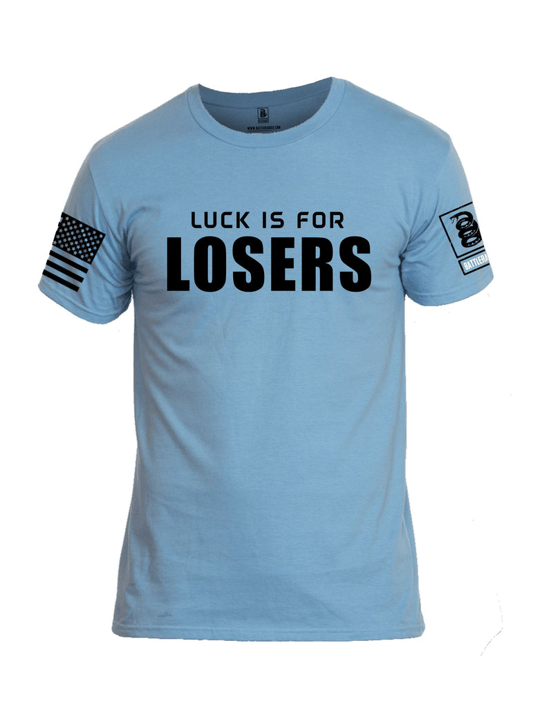 Battleraddle Luck Is For Losers Black Sleeves Men Cotton Crew Neck T-Shirt
