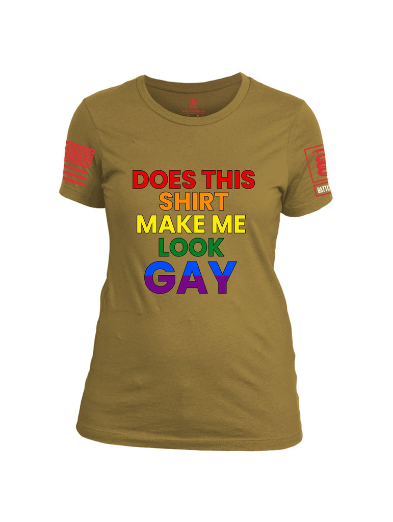 Battleraddle Does This Shirt Make Me Look Gay Red Sleeves Women Cotton Crew Neck T-Shirt