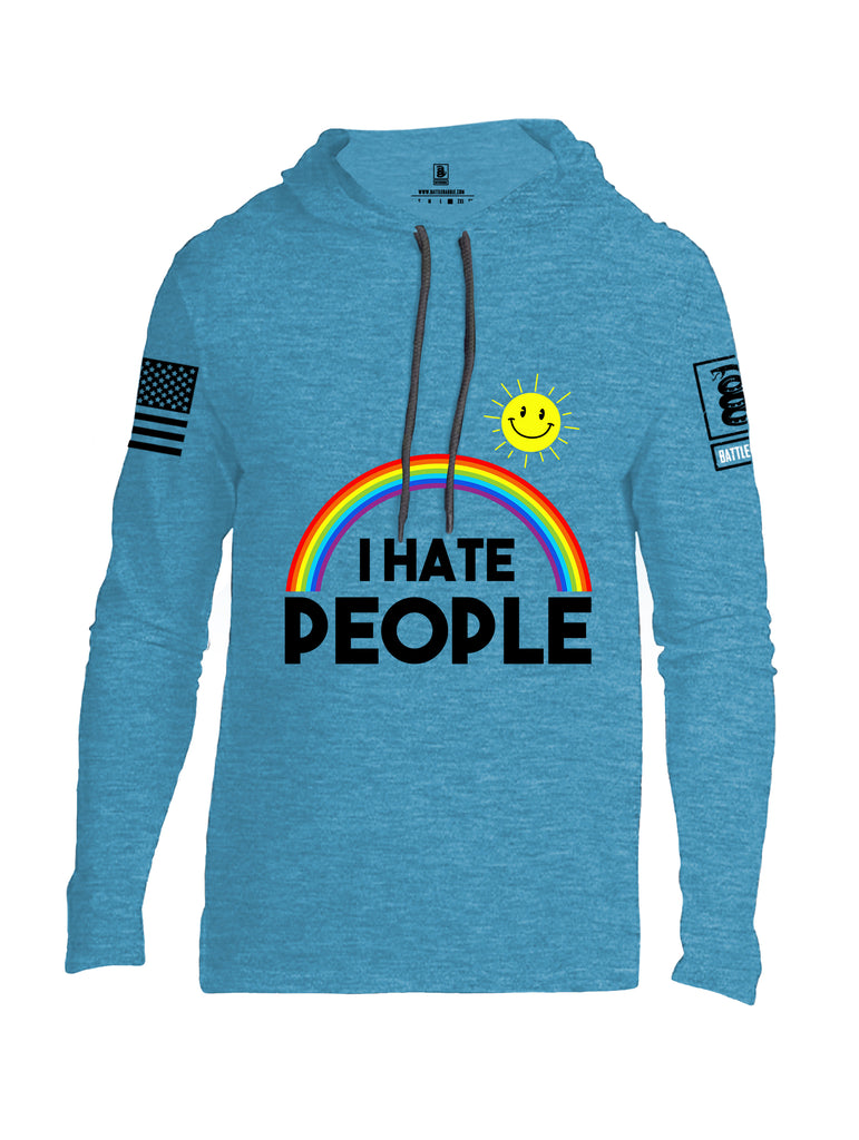 Battleraddle I Hate People {sleeve_color} Sleeves Men Cotton Thin Cotton Lightweight Hoodie