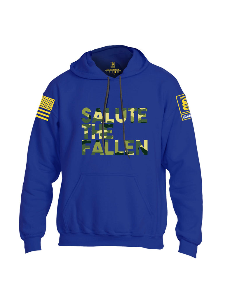 Battleraddle Salute The Fallen Yellow Sleeves Uni Cotton Blended Hoodie With Pockets