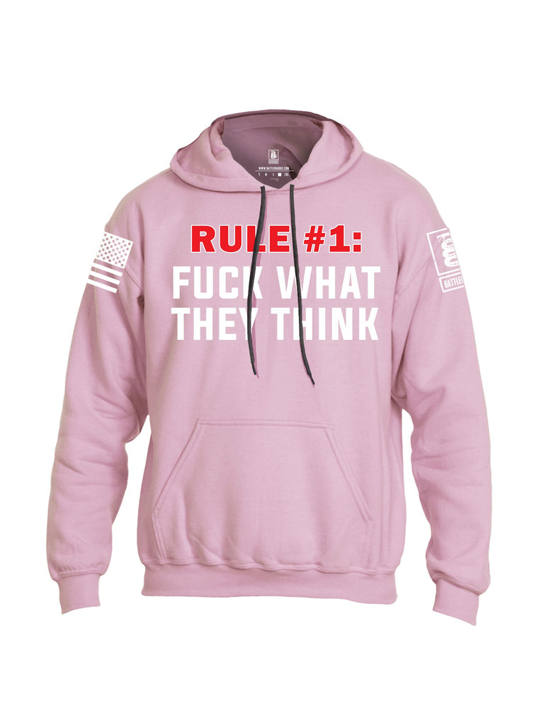 Battleraddle Rule Number 1 White Sleeves Uni Cotton Blended Hoodie With Pockets