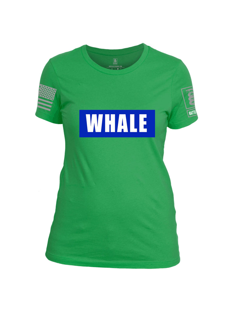 Battleraddle Whale Grey Sleeves Women Cotton Crew Neck T-Shirt