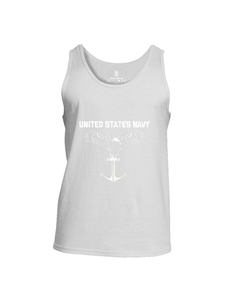 Battleraddle United States Navy Anchor White Sleeves Men Cotton Cotton Tank Top