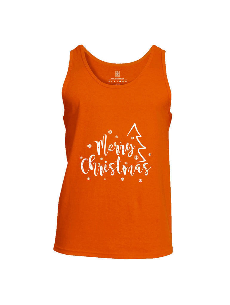 Battleraddle Merry Christmas White Sleeves Men Cotton Cotton Tank Top