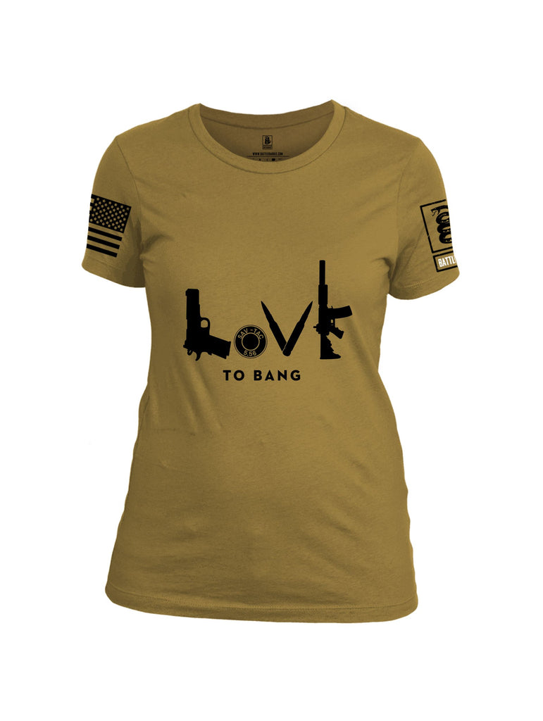 Battleraddle Loveto Bang Black Sleeves Women Cotton Crew Neck T-Shirt