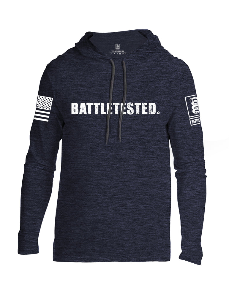 Battleraddle Battletested White {sleeve_color} Sleeves Men Cotton Thin Cotton Lightweight Hoodie