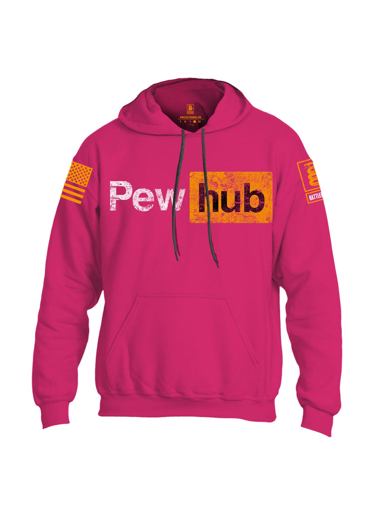 Battleraddle Pew Hub  {sleeve_color} Sleeves Uni Cotton Blended Hoodie With Pockets