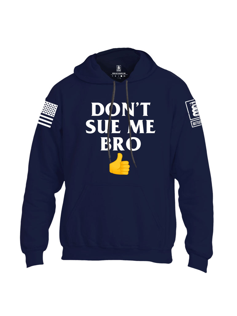 Battleraddle Dont Sue Me Bro White Sleeves Uni Cotton Blended Hoodie With Pockets