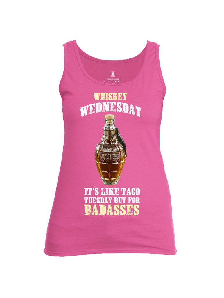 Battleraddle Whiskey Wednesday Is Like Taco Tuesday But For Badasses {sleeve_color} Sleeves Women Cotton Cotton Tank Top