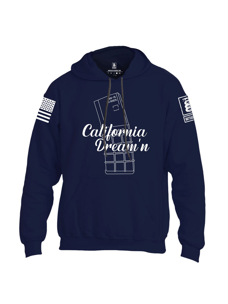 Battleraddle California Dreaming White Sleeves Uni Cotton Blended Hoodie With Pockets