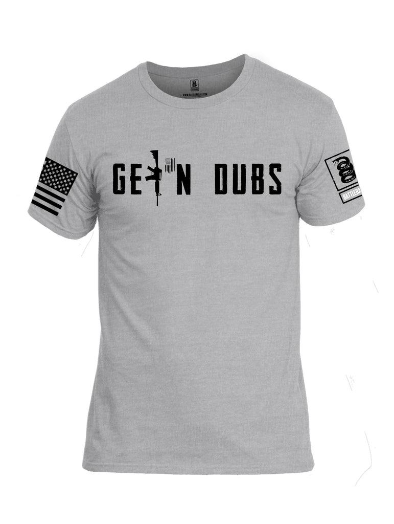 Battleraddle Get'N Dubs White Black Sleeves Men Cotton Crew Neck T-Shirt