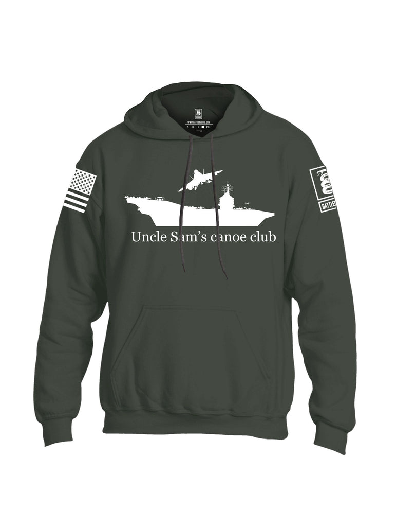Battleraddle Uncle Sams Canoe Club White Sleeves Uni Cotton Blended Hoodie With Pockets