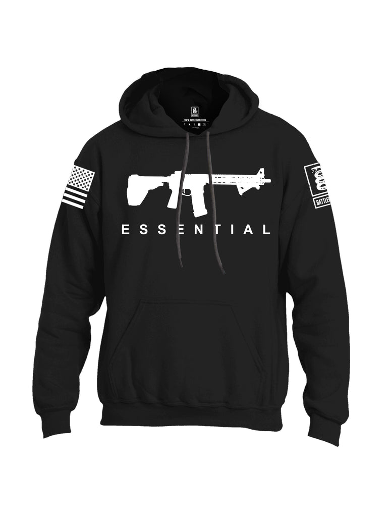 Battleraddle Ar15 Essential White {sleeve_color} Sleeves Uni Cotton Blended Hoodie With Pockets