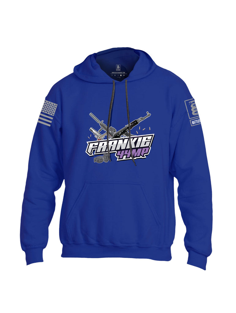 Battleraddle Frankie44Mp Gaming Cross Rifles Grey Sleeves Uni Cotton Blended Hoodie With Pockets