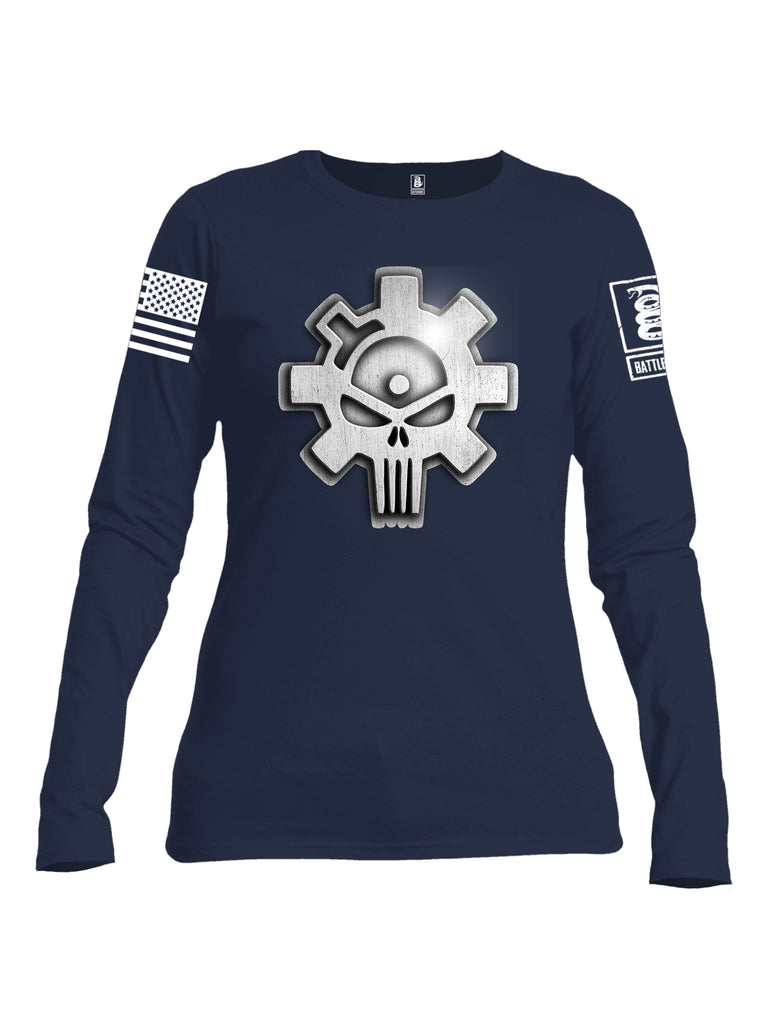 Battleraddle Superpatriot Heavy Duty Ar15 Bolt Expounder Skull Women Cotton Crew Neck Long Sleeve T Shirt