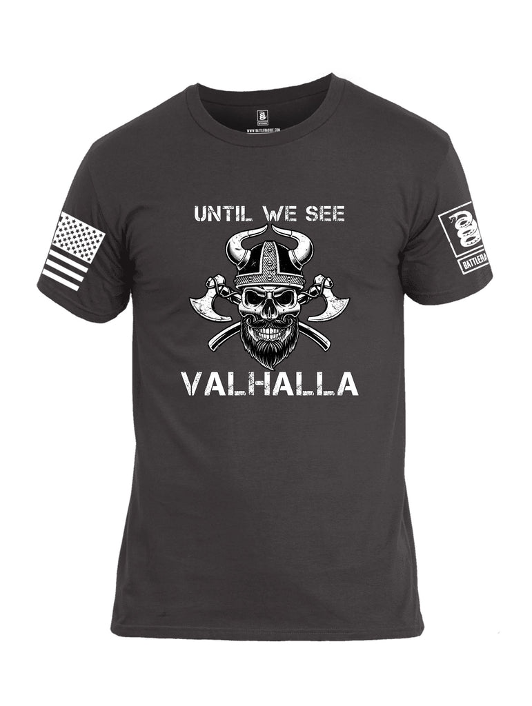 Battleraddle Until We See Valhalla White Sleeves Men Cotton Crew Neck T-Shirt