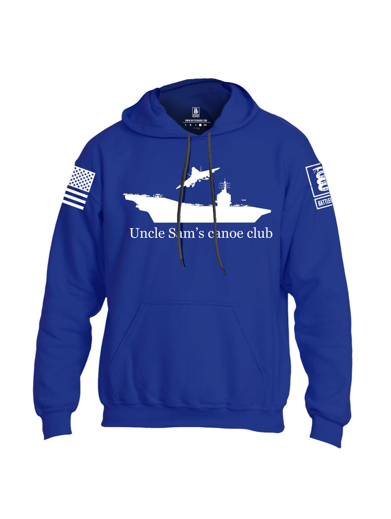 Battleraddle Uncle Sams Canoe Club White Sleeves Uni Cotton Blended Hoodie With Pockets