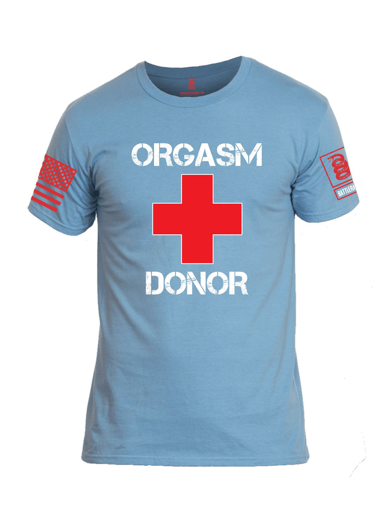 Battleraddle Orgasm Donor Red Sleeves Men Cotton Crew Neck T-Shirt