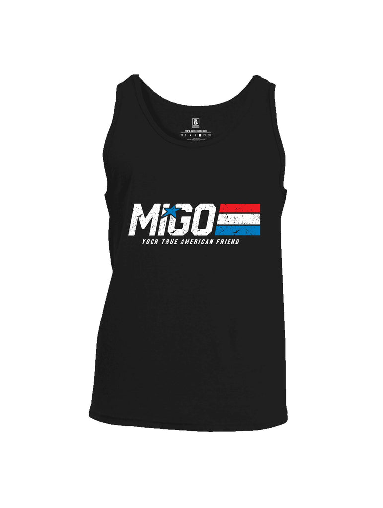 Battleraddle Migo Your True American Friend White Sleeves Men Cotton Cotton Tank Top