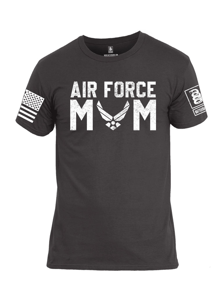 Battleraddle Air Force Mom White Sleeves Men Cotton Crew Neck T-Shirt