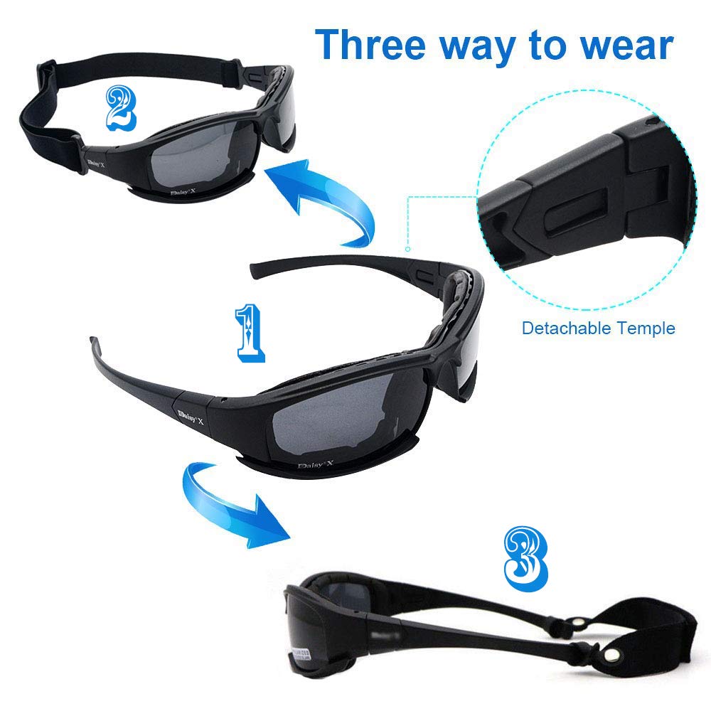 Battleraddle Tactical Polarized Sunglasses with 4 Interchangeable Lens