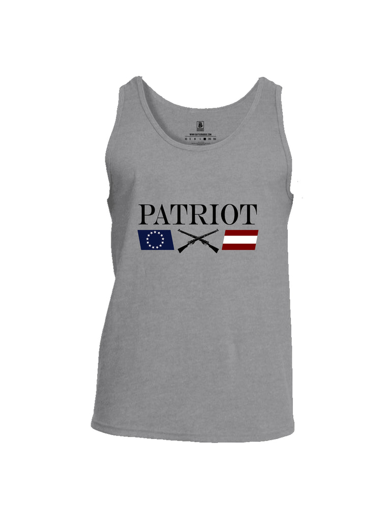 Battleraddle Patriot Rifle Flag Black {sleeve_color} Sleeves Men Cotton Cotton Tank Top