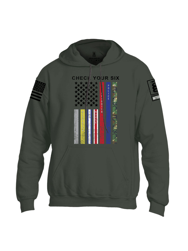 Battleraddle Check Your Six Flag {sleeve_color} Sleeves Uni Cotton Blended Hoodie With Pockets