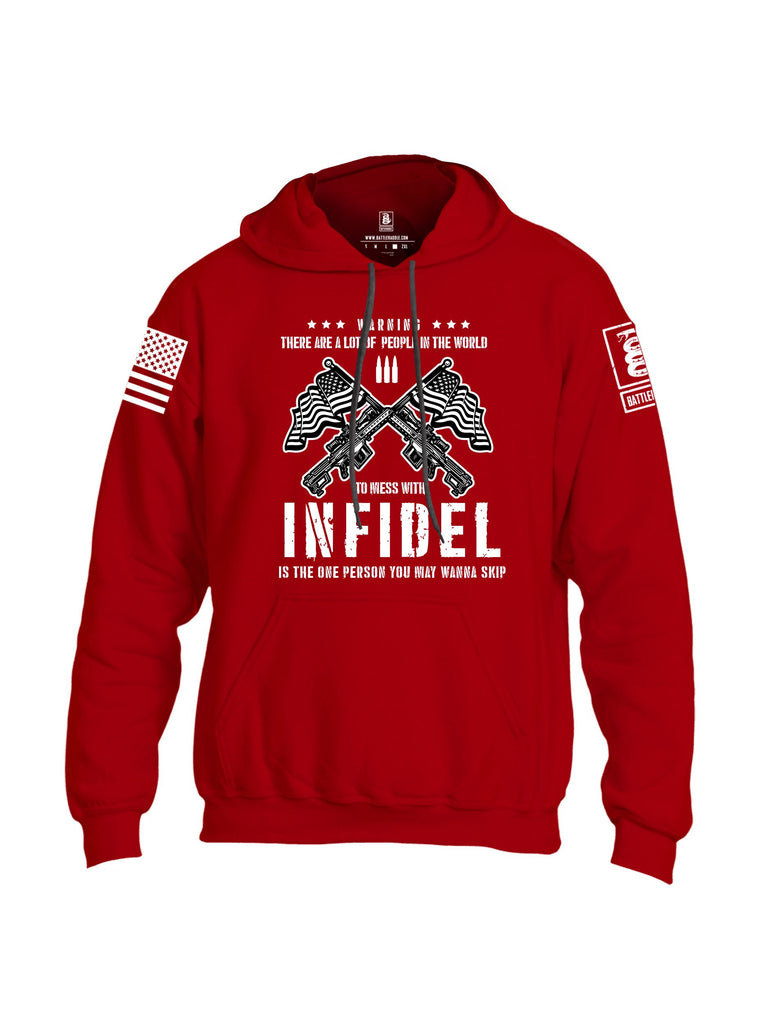 Battleraddle Skip The Infidel White Sleeves Uni Cotton Blended Hoodie With Pockets