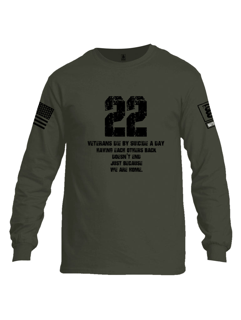 Battleraddle 22 A Day Black {sleeve_color} Sleeves Men Cotton Crew Neck Long Sleeve T Shirt