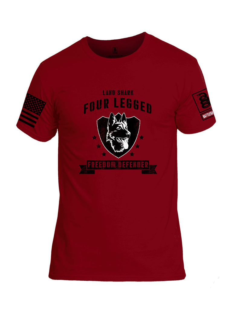 Battleraddle Four Legged Freedom Defender Black Sleeves Men Cotton Crew Neck T-Shirt