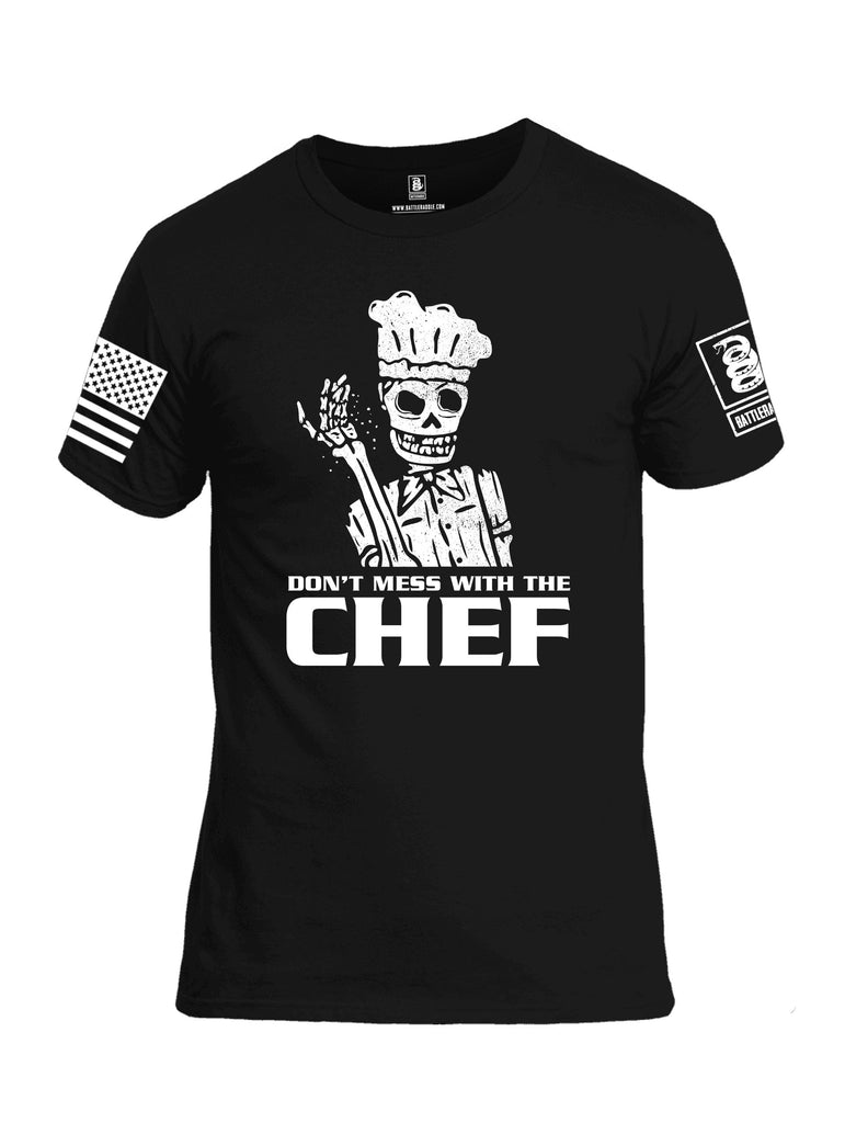 Battleraddle Dont Mess With The Chef White Sleeves Men Cotton Crew Neck T-Shirt