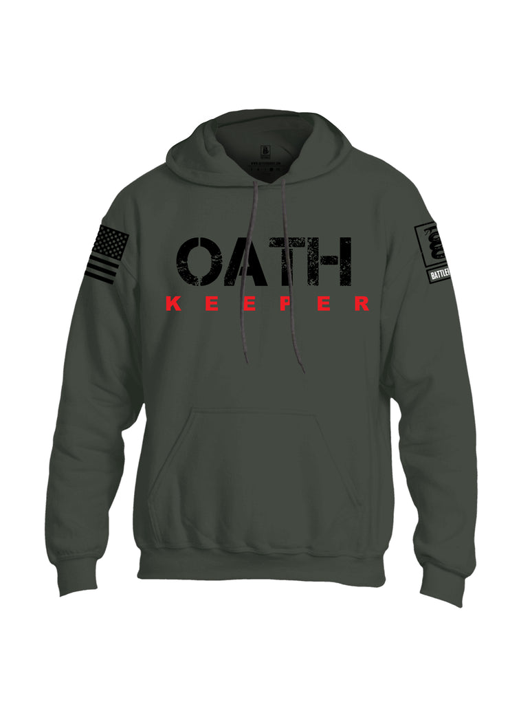Battleraddle Oath Keeper Black {sleeve_color} Sleeves Uni Cotton Blended Hoodie With Pockets