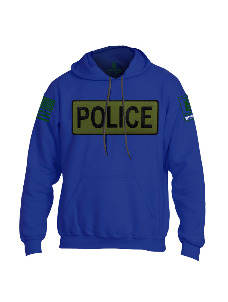 Battleraddle Police Patch Uni Cotton Blended Hoodie With Pockets