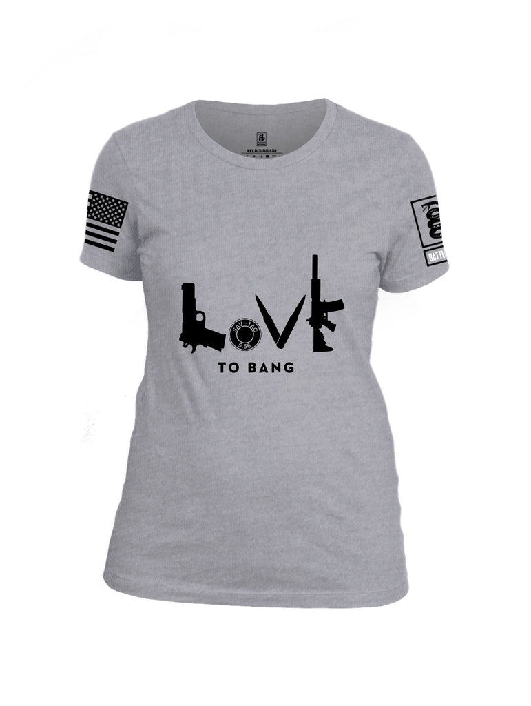 Battleraddle Loveto Bang Black Sleeves Women Cotton Crew Neck T-Shirt