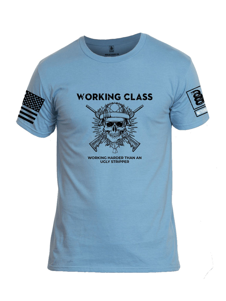 Battleraddle Working Class Black Sleeves Men Cotton Crew Neck T-Shirt