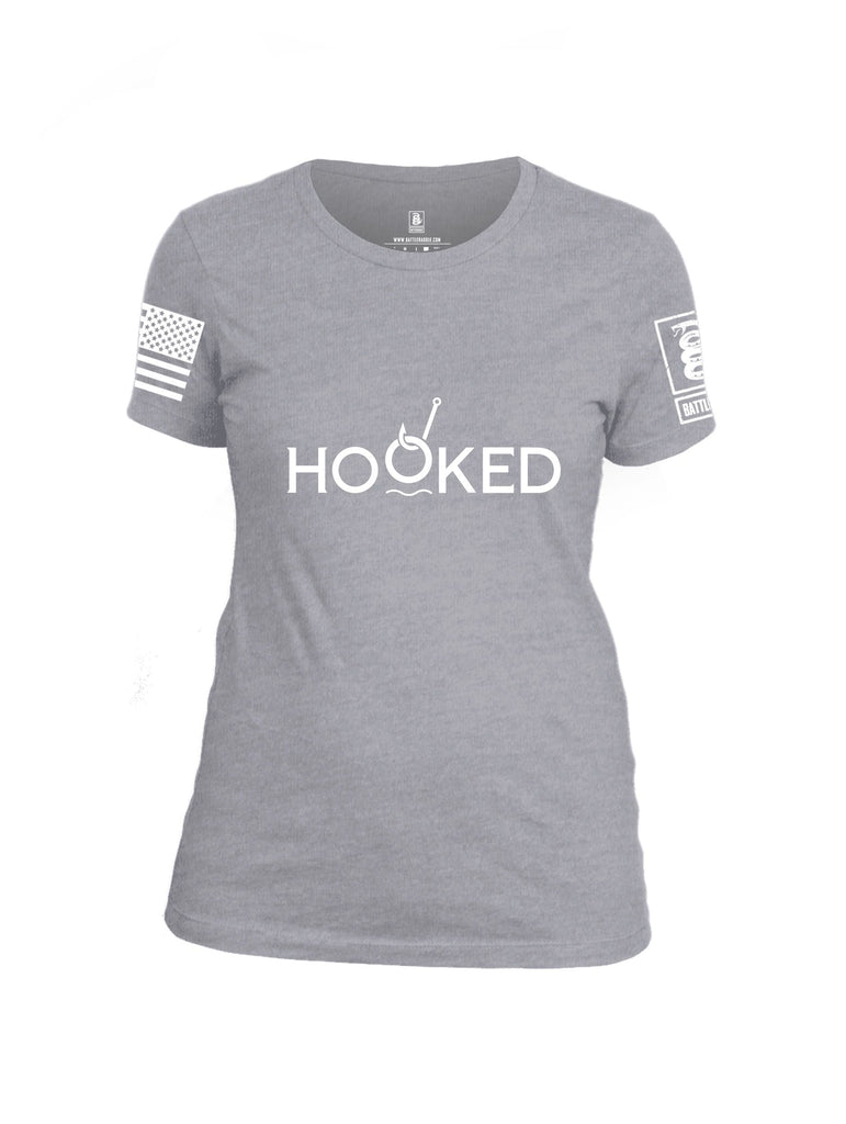 Battleraddle Hooked White Sleeves Women Cotton Crew Neck T-Shirt