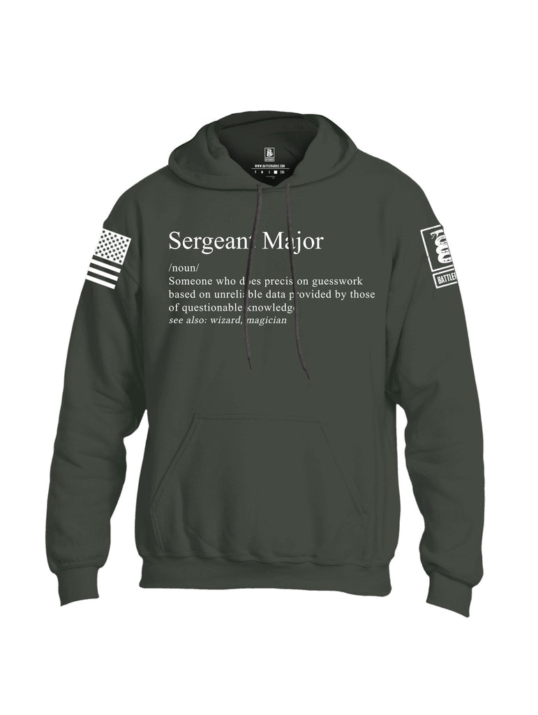 Battleraddle Sergeant Major Definition White Sleeves Uni Cotton Blended Hoodie With Pockets