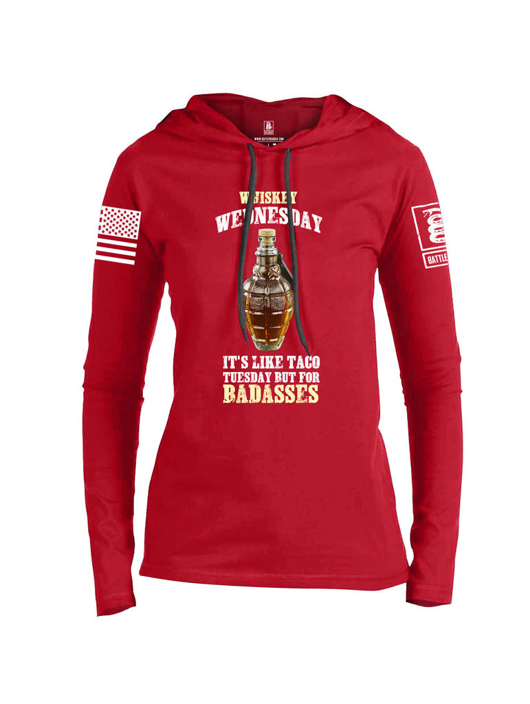 Battleraddle Whiskey Wednesday Is Like Taco Tuesday But For Badasses {sleeve_color} Sleeves Women Cotton Thin Cotton Lightweight Hoodie