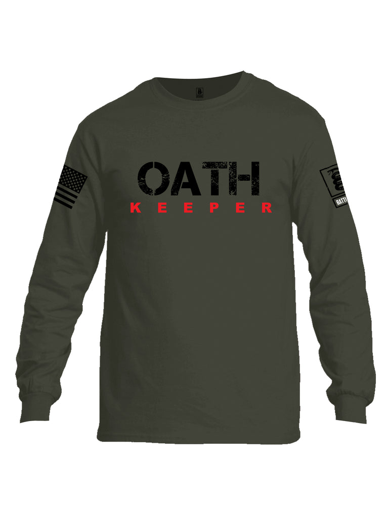 Battleraddle Oath Keeper Black {sleeve_color} Sleeves Men Cotton Crew Neck Long Sleeve T Shirt