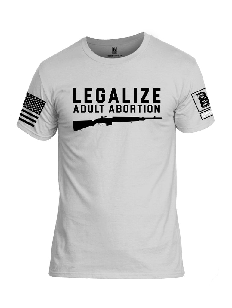 Battleraddle Legalize Adult Abortion Black Sleeves Men Cotton Crew Neck T-Shirt