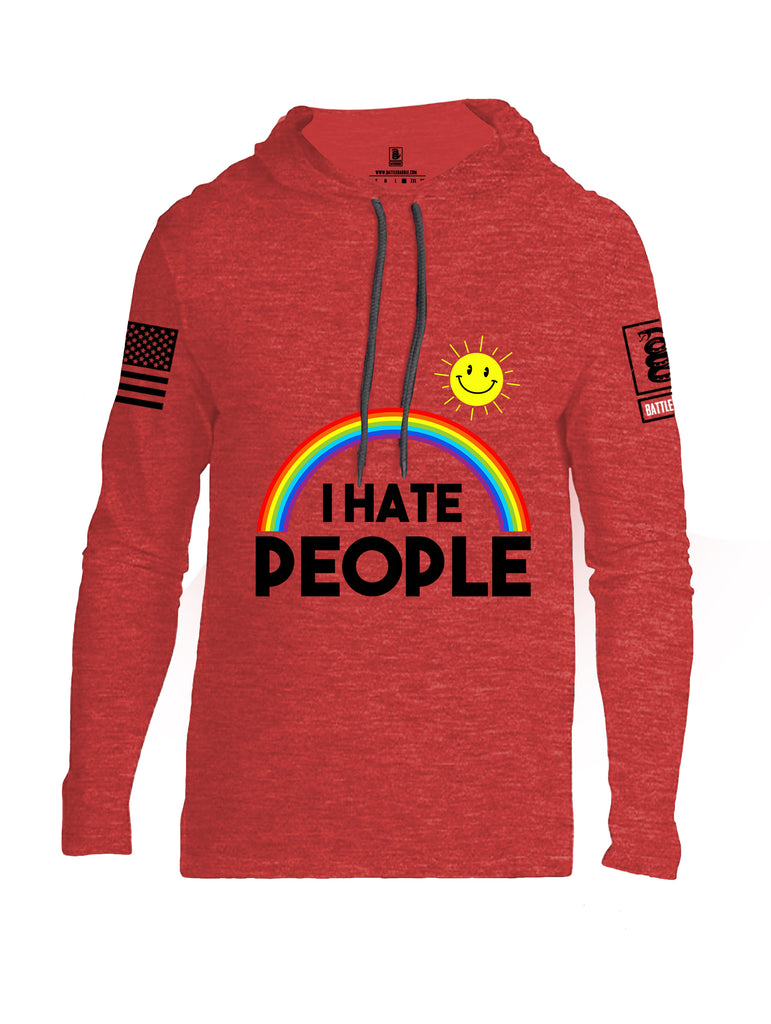Battleraddle I Hate People {sleeve_color} Sleeves Men Cotton Thin Cotton Lightweight Hoodie